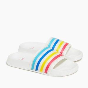 J.Crew Girls' Rainbow Stripe Slide Sandals
